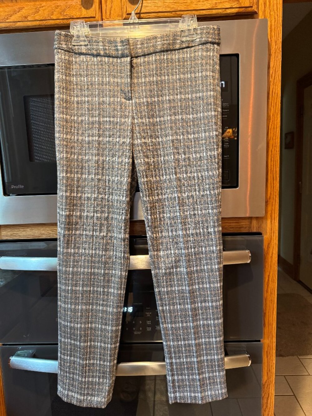 Amanda & Chelsea Long Pants Plaid Grey, Cream, Beige 6